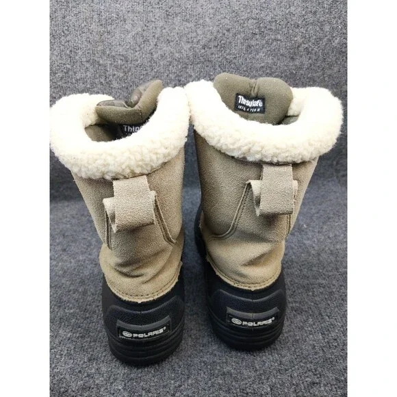 Polaris Womens Size 9 Leather Fur Lined Top Thinsulate Zip Up Snow Boots - Picture 3 of 15